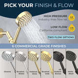 HammerHead Showers? Solid Metal LOW FLOW Handheld Shower Head with Hose and Brass Holder – OIL RUBBED BRONZE ?C Water Saving 1.75 GPM Detachable Shower Head – Adjustable Shower Wand Bracket & 6ft Hose