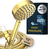 HammerHead Showers? Solid Metal LOW FLOW Handheld Shower Head with Hose and Brass Holder – OIL RUBBED BRONZE ?C Water Saving 1.75 GPM Detachable Shower Head – Adjustable Shower Wand Bracket & 6ft Hose