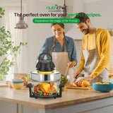 18 Quart Convection Countertop Air Fryer – See through Glass for Best Cooking Results – Air Fryer, Roaster, Bake, Grill, Steam & Roast – Includes Glass Bowl, Broil Rack & Toasting Rack